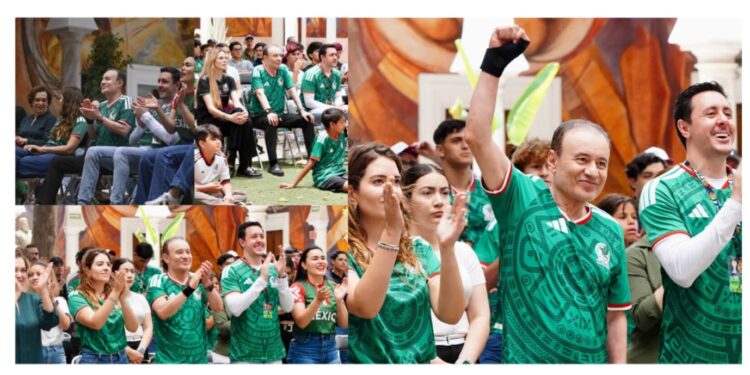 Acompañado de jóvenes sonorenses, Gobernador Durazo vive la emoción del debut de México en la Copa Mundial de la FIFA 2026