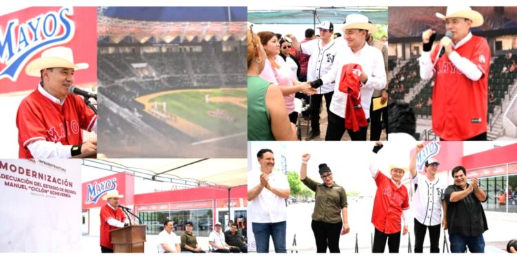 Arranca Gobernador Durazo modernización del estadio de Los Mayos “Ciclón” Echeverría